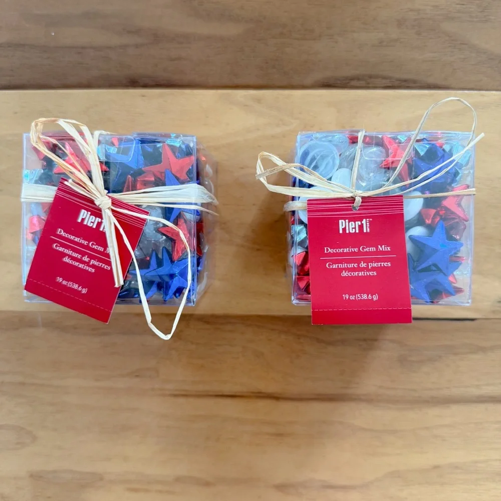 Brand New Pier One 4th of July Decorative Items - Pinwheel Stake & Gem Mix, NWT